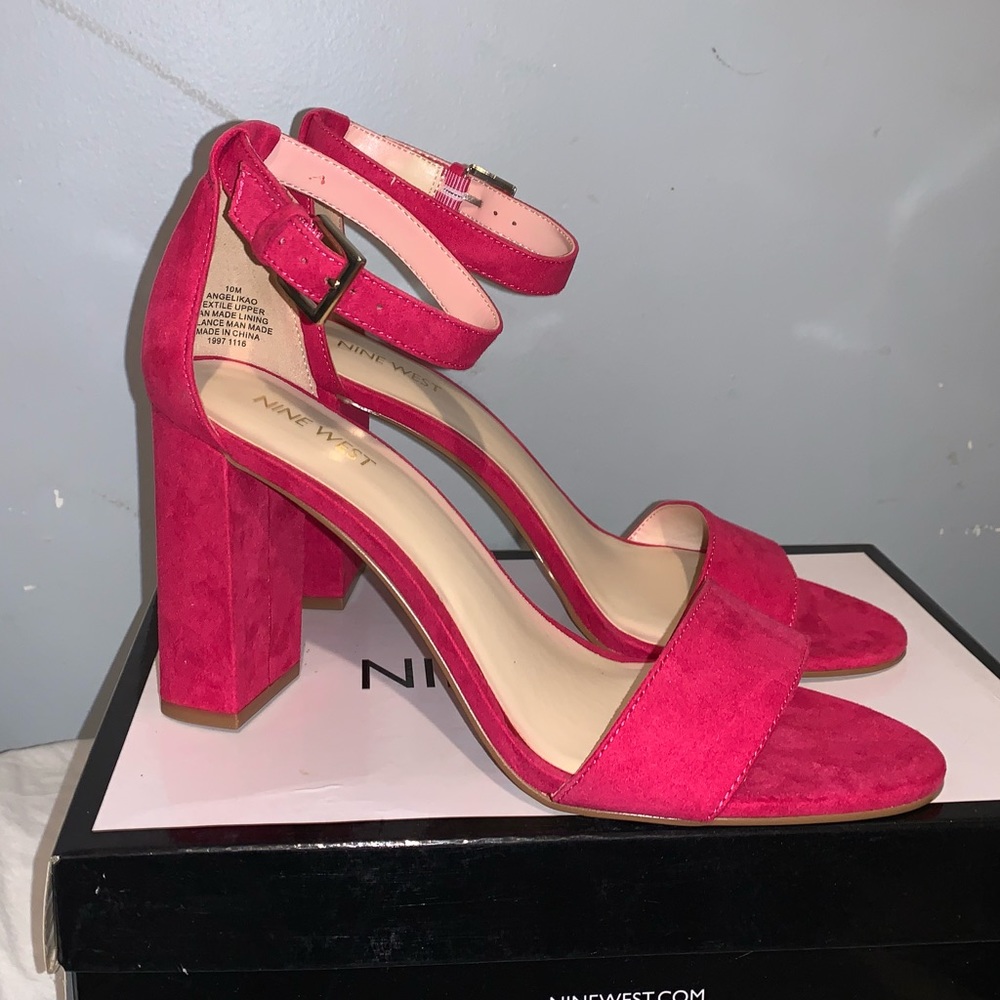 NEW IN BOX Nine West Angelikao Heels Pink -size 10